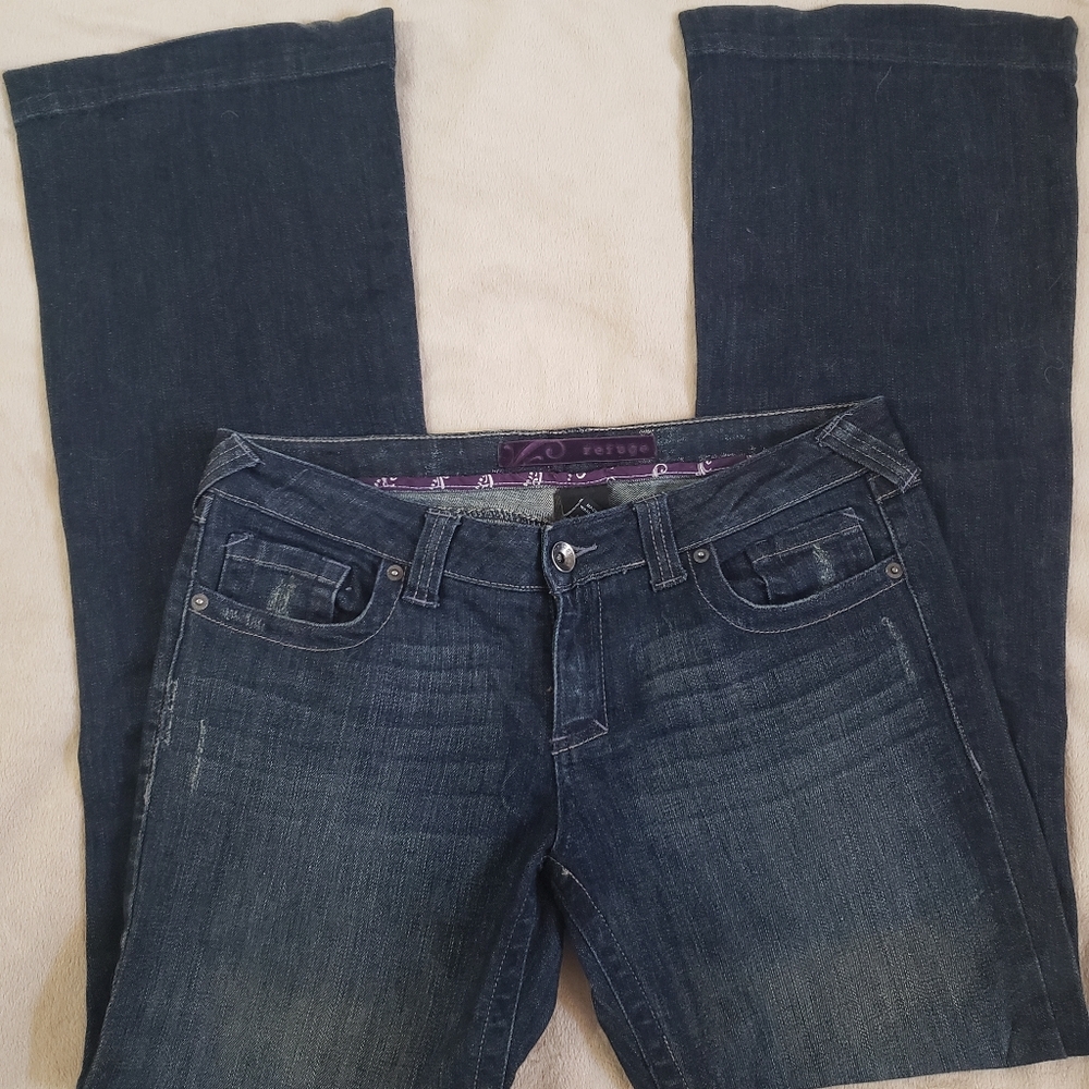 Refuge dark denim flared Jean's